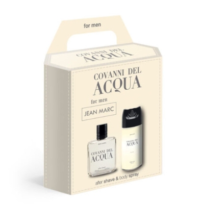 Jean Marc Covanni del Acqua - zestaw kosmetyków dla mężczyzn, woda po goleniu 100 ml, dezodorant 150 ml