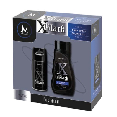 Jean Marc X Black Men - zestaw dla mężczyzn, żel pod prysznic 300 ml, dezodorant 150 ml