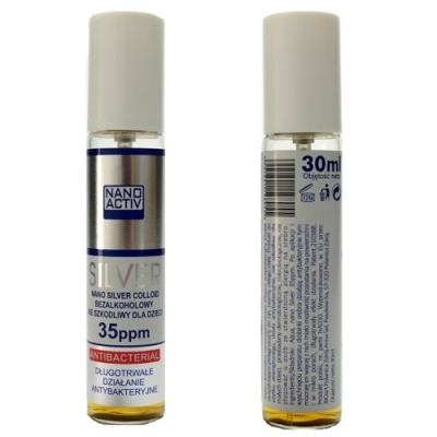Nano Silver Coloid 35 ppm - Antybakteryjny Spray do Dezynfekcji bez zawartości alkoholu - 30 ml