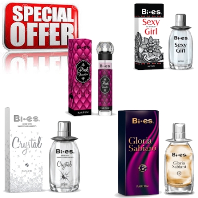 Bi Es - zestaw promocyjny MIX - Crystal, Gloria Sabiani, Pink Boudoir, Sexy Girl 4x15 ml