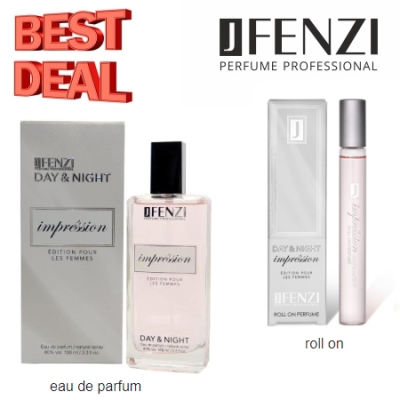 JFenzi Day & Night Impression - zestaw promocyjny, woda perfumowana 100 ml, roll-on 10 ml