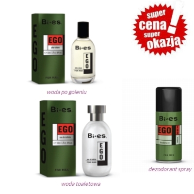 Bi Es Ego Men - zestaw promocyjny, woda toaletowa, dezodorant, woda po goleniu