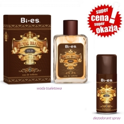 Bi Es Royal Brand Old Gold - zestaw promocyjny, woda toaletowa, dezodorant
