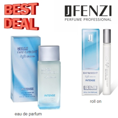 JFenzi Day & Night Light Intense Women - zestaw promocyjny, woda perfumowana 100 ml, roll-on 10 ml