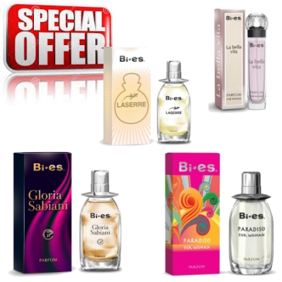 Bi Es - zestaw promocyjny MIX - Gloria Sabiani, La Bella Vita, Laserre, Paradiso 4x15 ml