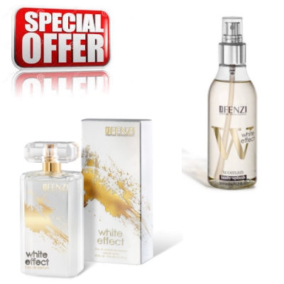 JFenzi White Effect - zestaw promocyjny, woda perfumowana 100 ml, perfumowana mgiełka do ciała [body splash] 200 ml
