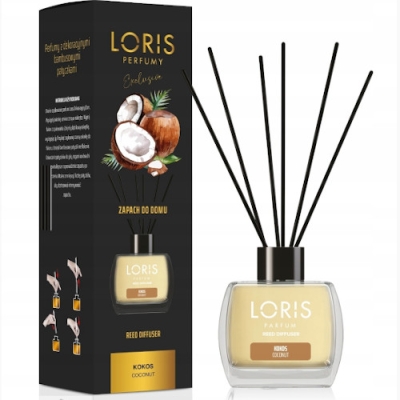 Kokos (Coconut) - Zapach do domu, Patyczki zapachowe Loris, 120 ml