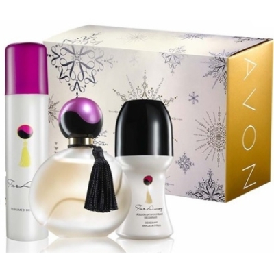 Avon Far Away - zestaw, woda perfumowana, body spray, dezodorant w kulce