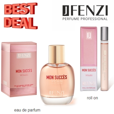 JFenzi Mon Succes Women - zestaw promocyjny dla kobiet, woda perfumowana 100 ml, roll-on 10 ml