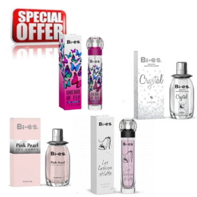 Bi Es - zestaw promocyjny MIX - Dream of Fly, Crystal, Les Fashion Stiletto, Pink Pearl, 4x15 ml