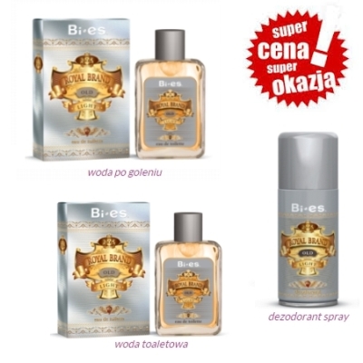 Bi Es Royal Brand Old Light - zestaw promocyjny, woda toaletowa, woda po goleniu, dezodorant