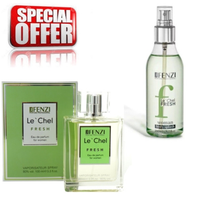 JFenzi Le Chel Fresh - zestaw promocyjny dla kobiet, woda perfumowana 100 ml, perfumowana mgiełka do ciała [body splash] 200 ml
